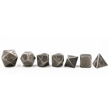 Charger l&#39;image dans la galerie, Brushed Steel Metal Dice Set for Dungeons &amp; Dragons
