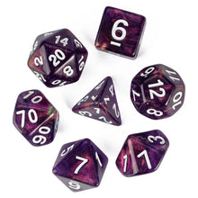 Load image into Gallery viewer, Glitter Purple Dice Set for Dungeons &amp; Dragons
