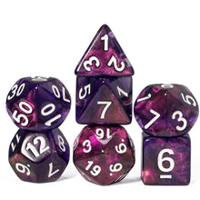 Load image into Gallery viewer, Glitter Purple Dice Set for Dungeons &amp; Dragons
