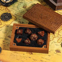 Load image into Gallery viewer, Engraved D20 Dice Wood Box for Dungeons &amp; Dragons
