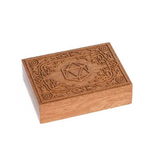 Load image into Gallery viewer, Engraved D20 Dice Wood Box for Dungeons &amp; Dragons
