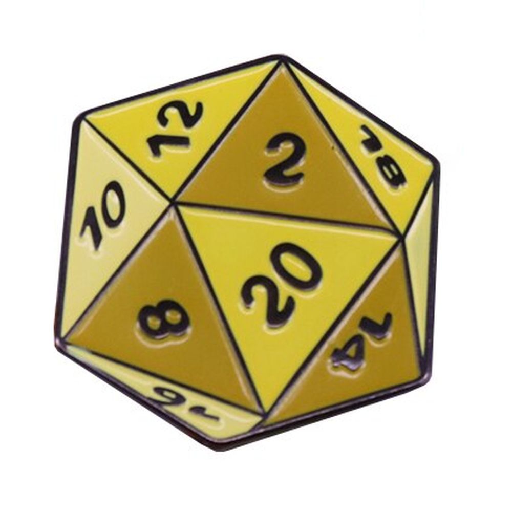 D20 Colourful Dice Pin - Dungeons & Dragons Brooch